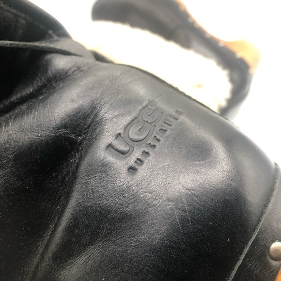 Ugg women’s  Lynnea Leather Sheering black Clog Boot Size 7 - Picture 7 of 13
